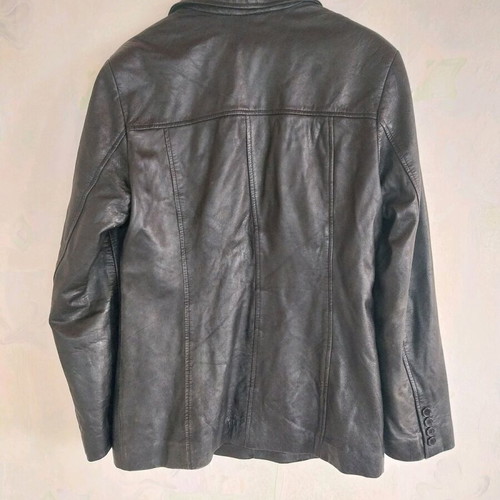 Women's black leather jacket MISSION size L used