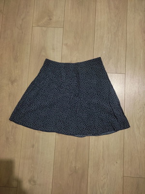 H&M A-line mini skirt blue with light blue flowers like new, size 38