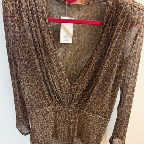 Madame Shoushou leopard sheer bodysuit new, size L