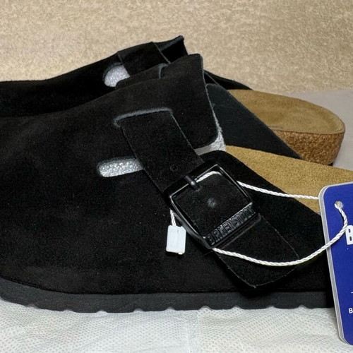 Birkenstock Boston BS Black Suede Clogs Size 35 New