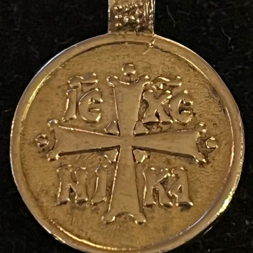 Gold-plated pendant with Saint Nicholas used