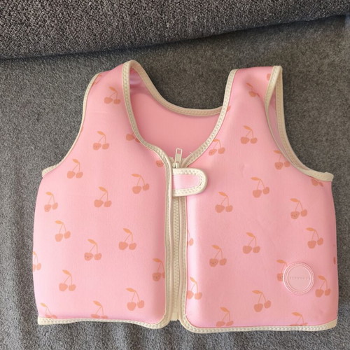 Cotton Candy Cherry Pink Kids Swim Vest Sunnylife like new