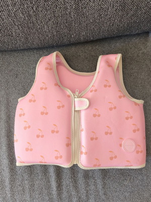 Cotton Candy Cherry Pink Kids Swim Vest Sunnylife like new