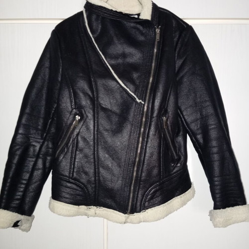 Leather jacket XL like new, black with lining