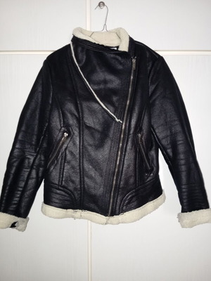 Leather jacket XL like new, black with lining