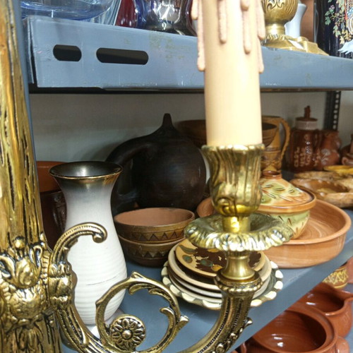 Set of brass wall lights like new