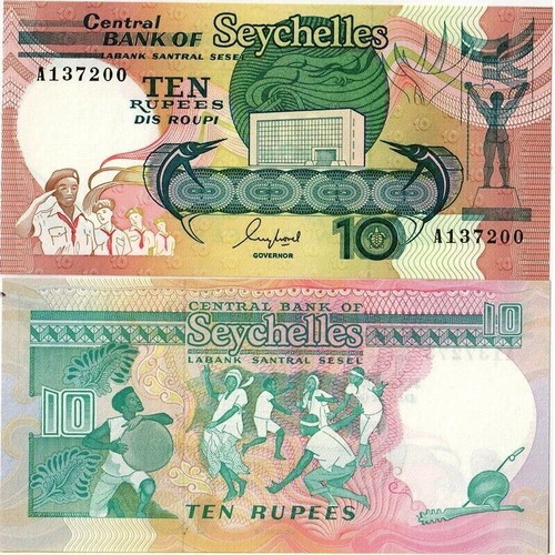 Seychelles 10 Rupees Banknote 1989 new