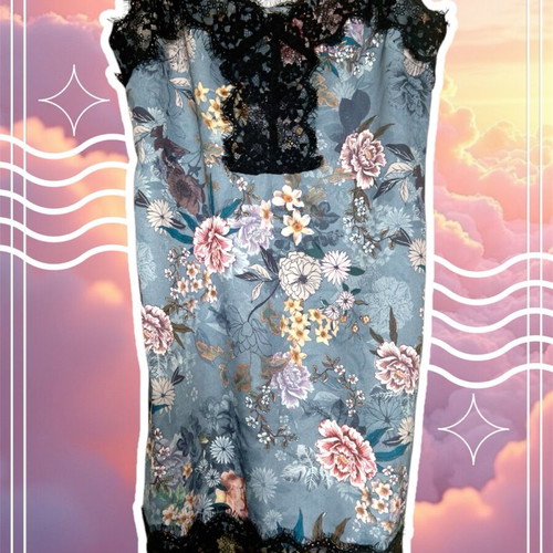 Stradivarius Floral Lingerie Style Dress like new, size M