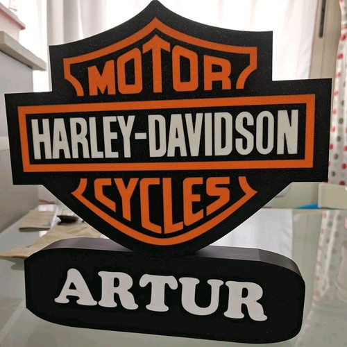 Decorative motorcycle sign custom name new, 3D printed