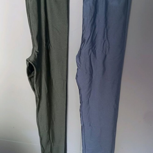 Leggings Luigi like new, turquoise and green khaki, one size, 2 pieces