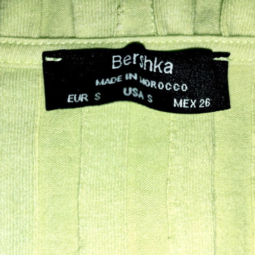 Bershka green short-sleeved cardigan used, size Small