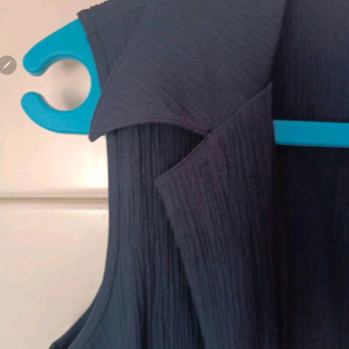 Blue long vest used, lightweight viscose fabric, size XL