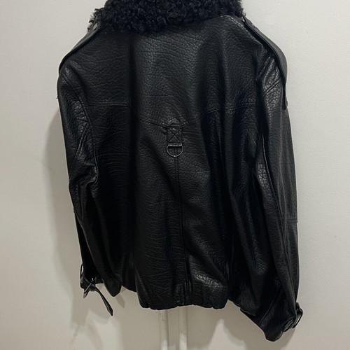 Zara jacket size L with removable fur, black
