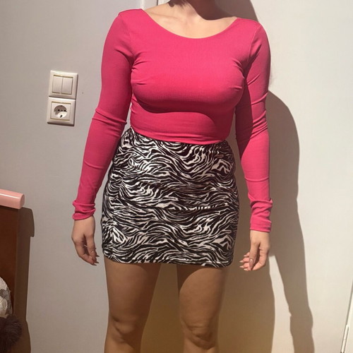 Bershka pink backless top used, size S