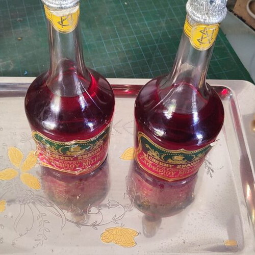 Collectible liqueur bottles set of 2 from 1962 Rhodes distillery new