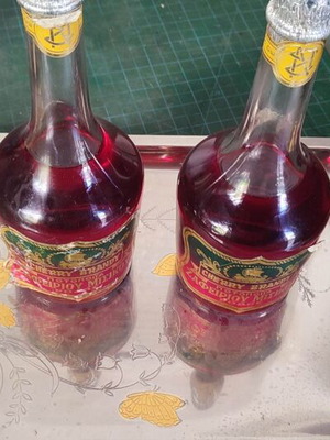 Collectible liqueur bottles set of 2 from 1962 Rhodes distillery new