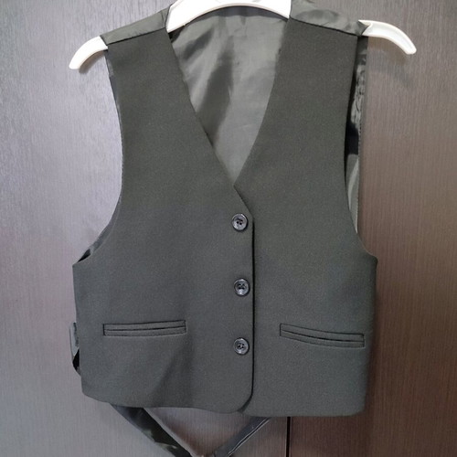 Children's black suit like new with shirt, bow tie and vest