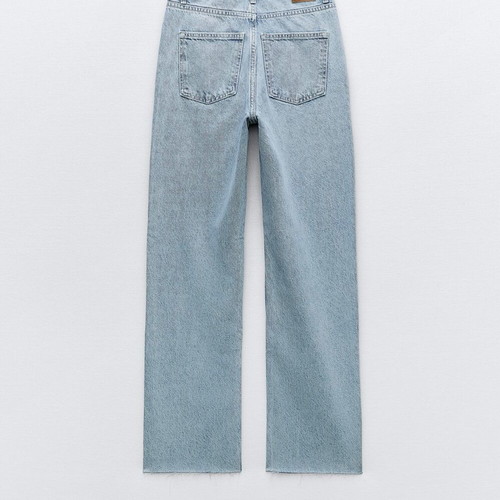 Zara Highwaisted Straight Jeans ankle length size 36 like new light blue