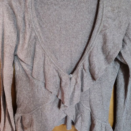 Zara knitted cardigan medium used, light brown with special trim