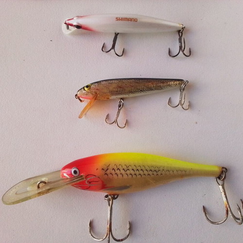 Set of 16 branded artificial fishing lures Shimano, Rapala, Osako