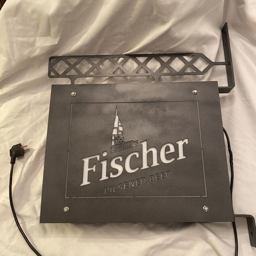 Fischer Beer Lighted Sign used, metal, 50x60 cm