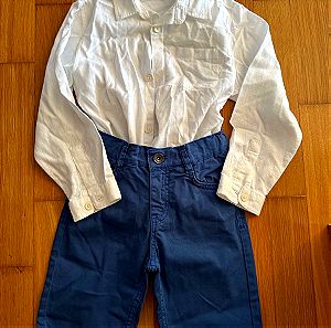 Σετ βερμουδα mandarino και Zara πουκάμισο για αγόρι 4-5 ετών.