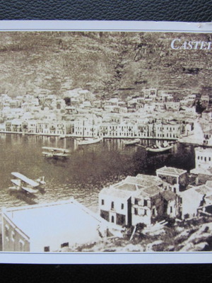 Castellorizo postcard used with harbor and seaplanes 1930