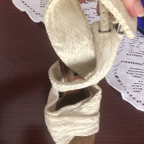 Zara leather sandals like new, white, snake skin effect, size 38