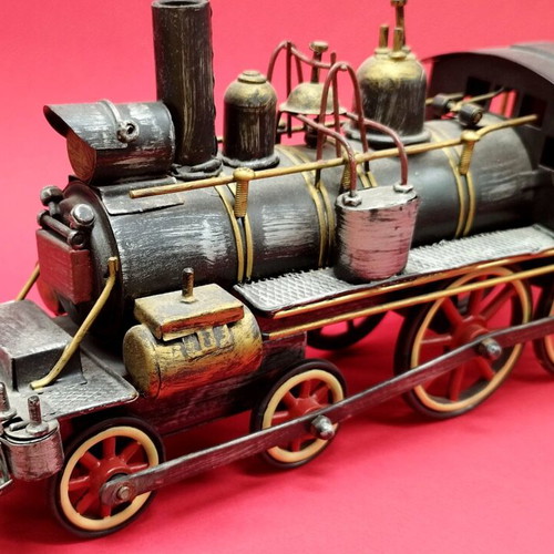 Retro train like new, handmade metal model 40 cm
