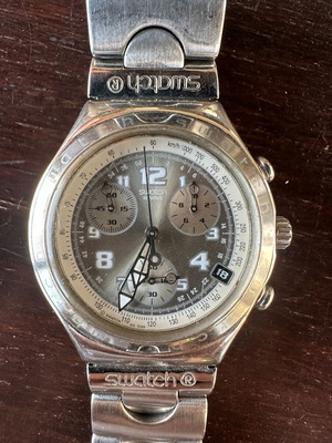 Swatch Irony Chronograph Swiss Made wristwatch like new, stainless steel