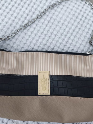 Katia Angeli Small Baguette Shoulder Bag like new, black and beige