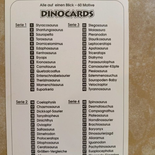 Dinosaur cards used, German collection series No 2