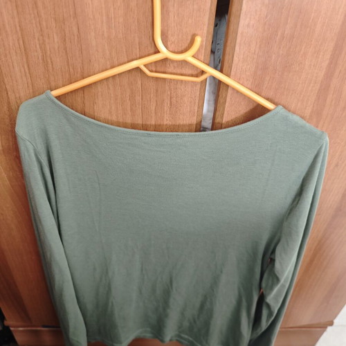 Street One women's blouse XL cotton like new green