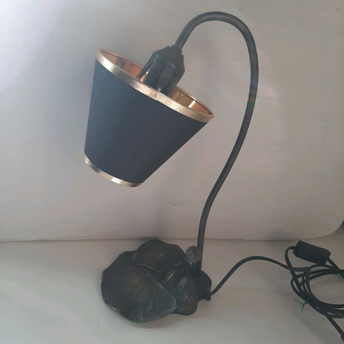 Bronze lamp used, 1970s with lampshade