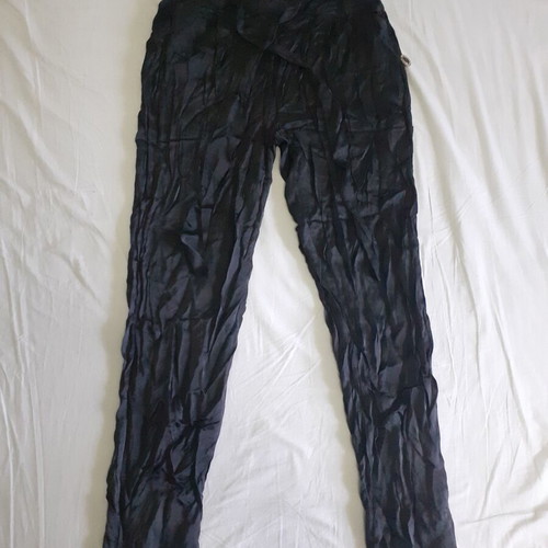 Lynne White satin women's pants used, black, size 38