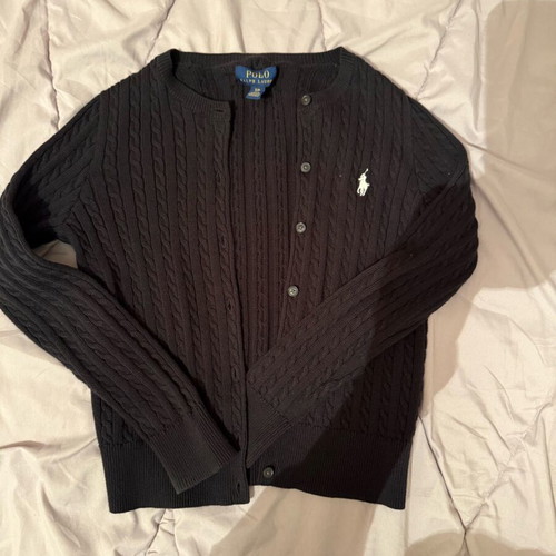 Polo cardigan black like new, girls 122-128 cm