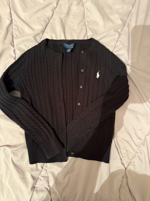 Polo cardigan black like new, girls 122-128 cm