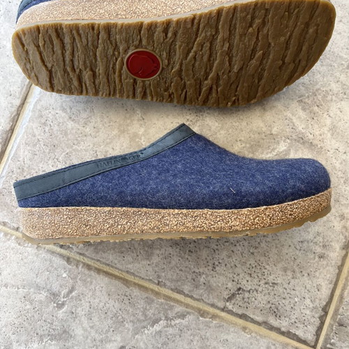 Haflinger wool slippers unisex new, size 38, blue