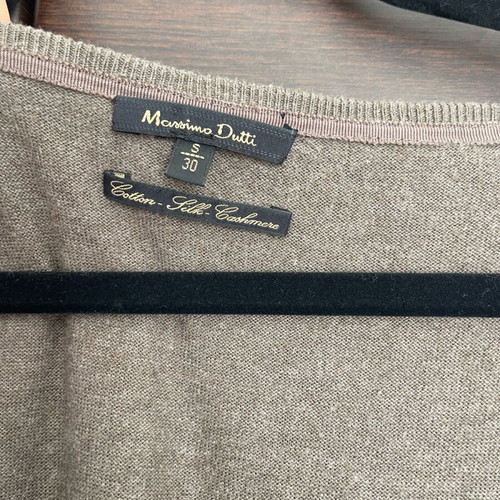 Knitted women's dress used, slim short, Massimo Dutti, grey brown