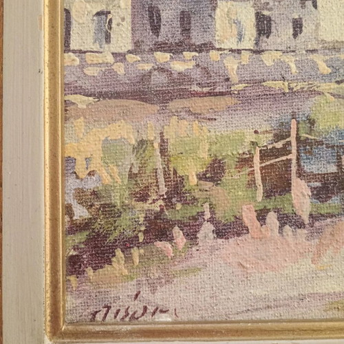 Vintage painting used, possibly by P. Tetsis 30x24