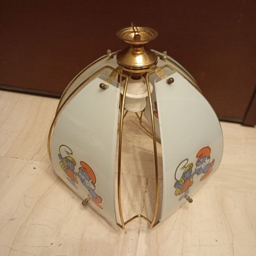 Children's ceiling light vintage used with smurfs design