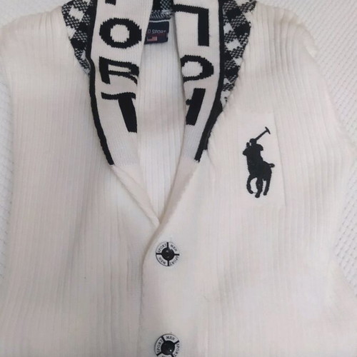 Men's cardigan new, size large, black and white