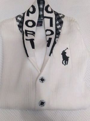 Men's cardigan new, size large, black and white