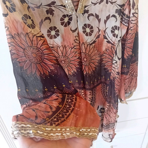 Tequiero caftan dress used with golden details size M