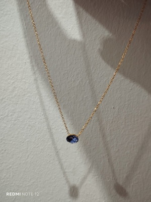 Gold necklace with Swarovski stone