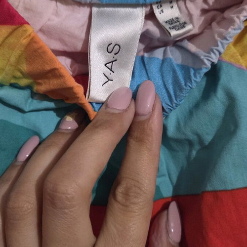 YAS colorful blouse and skirt set like new, size M