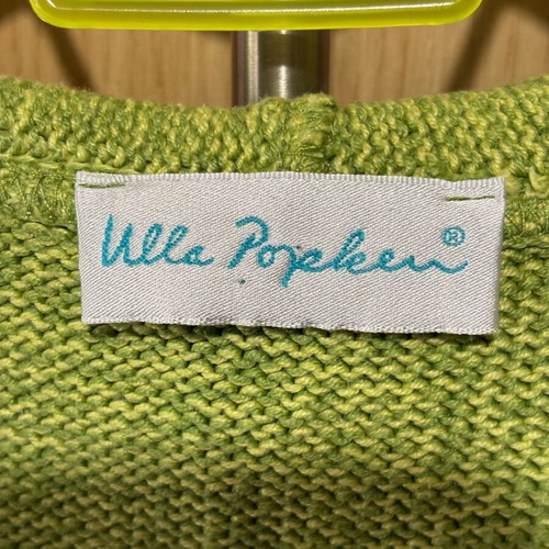 Ulla Popken cardigan used, spring, with hood and pockets, green, size 9XL