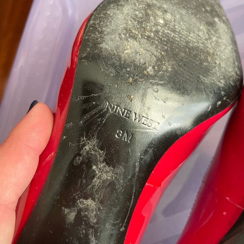 Nine West vinyl pumps used, fuchsia, size 38, low heel