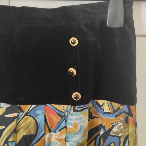 Vintage skirt used with velvet and pleated fabric size 46