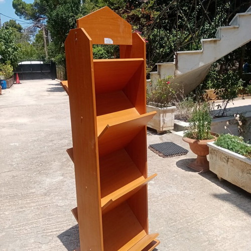 Magazine and Brochure Display Stand wooden with wheels like new